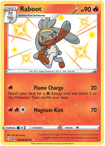 Pokemon Single Card - Shining Fates SV016/SV122 Raboot Pack Fresh