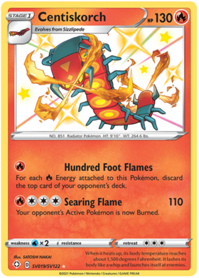 Pokemon Single Card - Shining Fates SV019/SV122 Centiskorch Pack Fresh