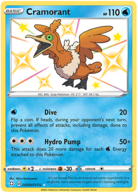 Pokemon Single Card - Shining Fates SV030/SV122 Cramorant Pack Fresh