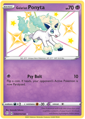 Pokemon Single Card - Shining Fates SV047/SV122 Galarian Ponyta Pack Fresh