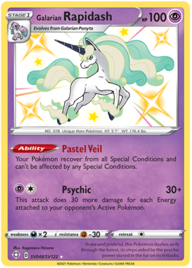 Pokemon Single Card - Shining Fates SV048/SV122 Galarian Rapidash Pack Fresh