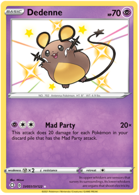 Pokemon Single Card - Shining Fates SV051/SV122 Dedenne Pack Fresh