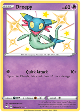 Pokemon Single Card - Shining Fates SV060/SV122 Dreepy Pack Fresh