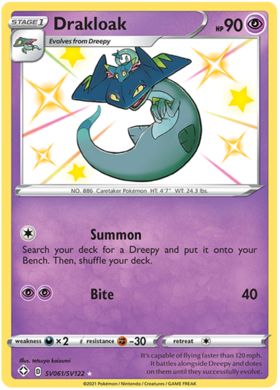 Pokemon Single Card - Shining Fates SV061/SV122 Drakloak Pack Fresh