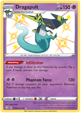 Pokemon Single Card - Shining Fates SV062/SV122 Dragapult Pack Fresh