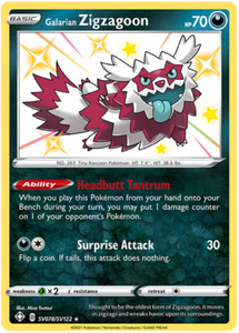 Pokemon Single Card - Shining Fates SV078/SV122 Galarian Zigzagoon Pack Fresh