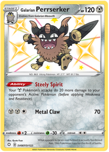 Pokemon Single Card - Shining Fates SV087/SV122 Galarian Perrserker Pack Fresh