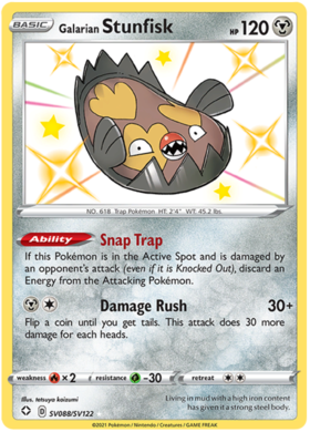 Pokemon Single Card - Shining Fates SV088/SV122 Galarian Stunfisk Pack Fresh