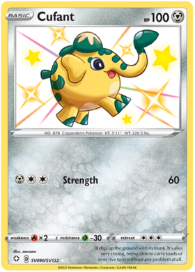 Pokemon Single Card - Shining Fates SV090/SV122 Cufant Pack Fresh