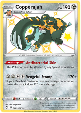 Pokemon Single Card - Shining Fates SV091/SV122 Copperajah Pack Fresh