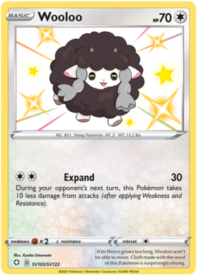 Pokemon Single Card - Shining Fates SV103/SV122 Wooloo Pack Fresh