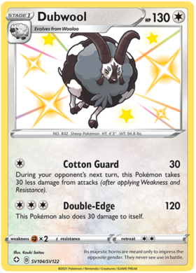 Pokemon Single Card - Shining Fates SV104/SV122 Dubwool Pack Fresh