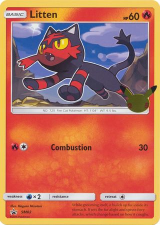 Pokemon Jumbo Promo Card - Pokemon's 25th Anniversary SM02 Litten