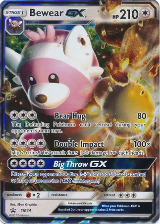 Pokemon Single Card - Sun & Moon Promo SM34 Bewear GX Mint Condition