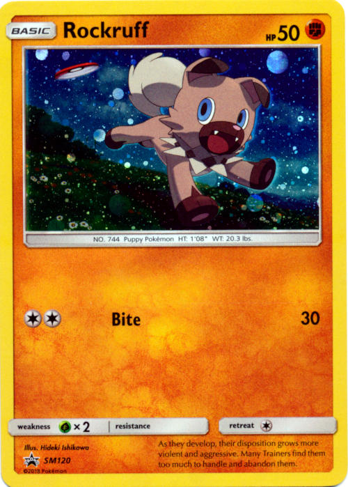 Pokemon Single Card - Sun & Moon Promo SM120 Rockruff Holo Mint Condition