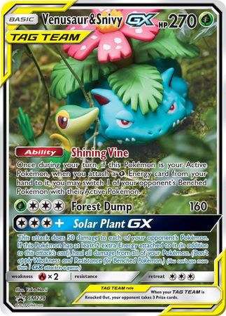 Pokemon Single Card - Sun & Moon Promo SM229 Venusaur & Snivy GX Tag Team Mint Condition