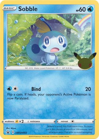 Pokemon Jumbo Promo Card - Pokemon's 25th Anniversary SWSH003 Sobble