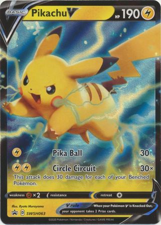 Pokemon Single Card - Sword & Shield Promo SWSH063 Pikachu V Mint Condition