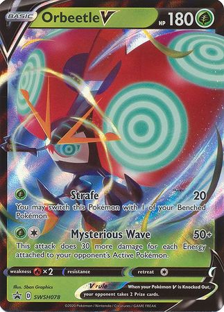 Pokemon Jumbo Promo Card - SWSH078 Orbeetle V Mint Condition