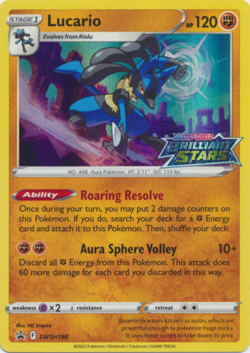 Pokemon Single Card - Sword & Shield Promo SWSH186 Lucario Holo Mint Condition