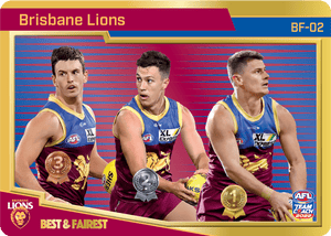 AFL Single Card - Teamcoach 2022 BF-02 Best & Fairest Brisbane Lions Gold Card Pack Fresh