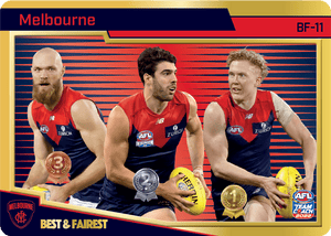 AFL Single Card - Teamcoach 2022 BF-11 Best & Fairest Melbourne Gold Card Pack Fresh