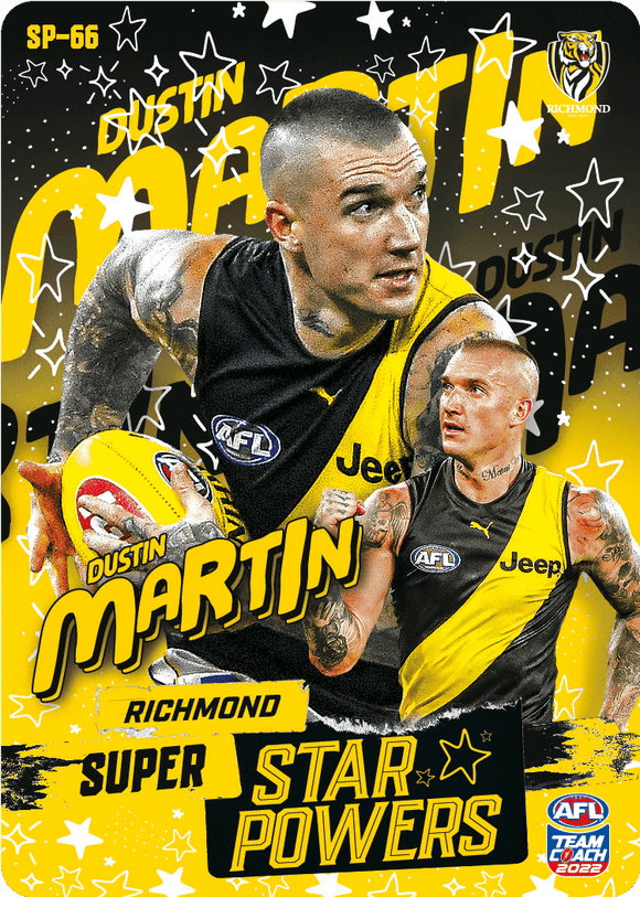 AFL Single Card - Teamcoach 2022 SP-66 Dustin Martin Star Powers Team Card Pack Fresh