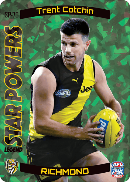 AFL Single Card - Teamcoach 2021 SP-70 Trent Cotchin Green Star Power Card Pack Fresh