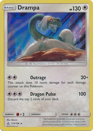 Pokemon Single Card - Ultra Prism 117/156 Drampa Holo Rare Pack Fresh