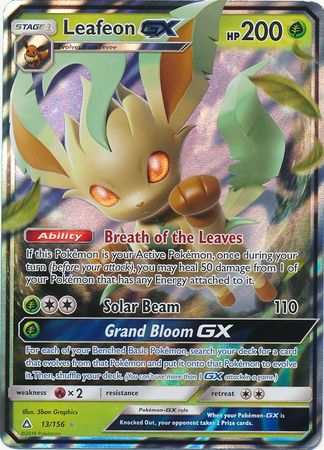 Pokemon Single Card - Ultra Prism 013/156 Leafeon GX Pack Fresh