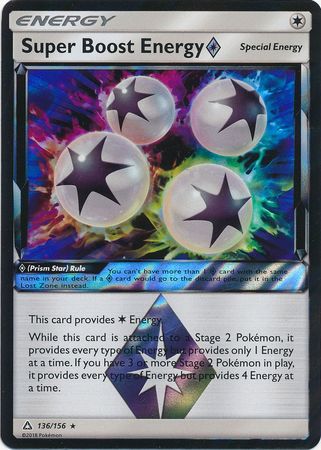 Pokemon Single Card - Ultra Prism 136/156 Super Boost Energy Prism Star Holo Rare Pack Fresh