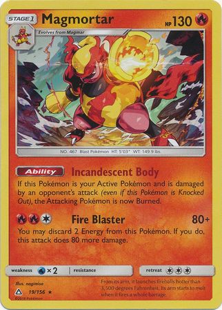 Pokemon Single Card - Ultra Prism 019/156 Magmortar Holo Rare Pack Fresh