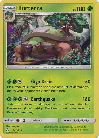 Pokemon Single Card - Ultra Prism 009/156 Torterra Holo Rare Pack Fresh