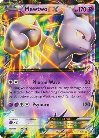 Pokemon Jumbo Promo Card - XY183 Mewtwo EX Mint Condition