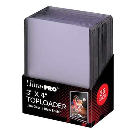 Card Accessories - Ultra Pro  3" X 4" Black Border Regular Top Loader for Standard Cards, Pack of 25