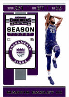 NBA 2019-20 Panini Contenders Season Ticket #77 Marvin Bagley III Sacramento Kings NBA Basketball Trading Card