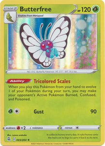 Pokemon Single Card - Fusion Strike 003/264 Butterfree Holo Rare Pack Fresh