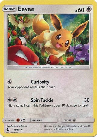 Pokemon Single Card - Hidden Fates 48/68 Eevee Holo Rare Pack Fresh