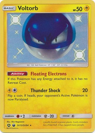 Pokemon Single Card - Hidden Fates Shiny Vault Subset SV13/SV94 Voltorb Shiny Rare Pack Fresh