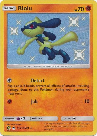Pokemon Single Card - Hidden Fates Shiny Vault Subset SV21/SV94 Riolu Shiny Rare Pack Fresh