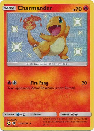 Pokemon Single Card - Hidden Fates Shiny Vault Subset SV06/SV94 Charmander Shiny Rare Pack Fresh