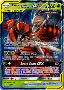 Pokemon Single Card - Unbroken Bonds 001/214 Pheromosa & Buzzwole GX Tag Team Pack Fresh