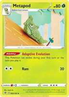 Pokemon Single Card - Rebel Clash 002/192 Metapod Uncommon Pack Fresh