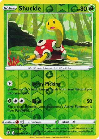 Pokemon Single Card - Rebel Clash 005/192 Shuckle Reverse Holo Uncommon Pack Fresh