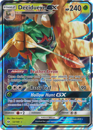 Pokemon Single Card - Sun & Moon Base Set 012/149 Decidueye GX Pack Fresh