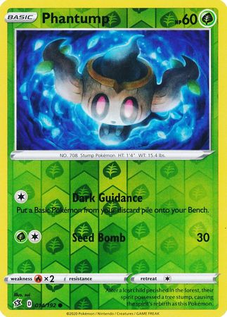 Pokemon Single Card - Rebel Clash 014/192 Phantump Reverse Holo Common Pack Fresh