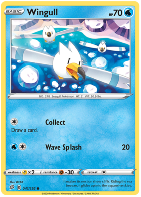Pokemon Single Card - Rebel Clash 041/192 Wingull Common Pack Fresh