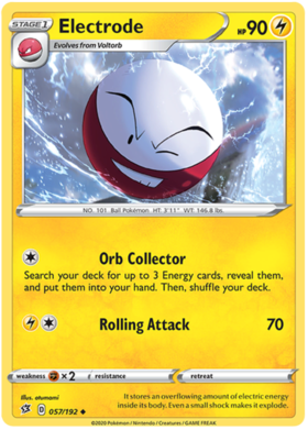 Pokemon Single Card - Rebel Clash 057/192 Electrode Uncommon Pack Fresh
