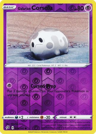 Pokemon Single Card - Rebel Clash 078/192 Galarian Corsola Reverse Holo Common Pack Fresh