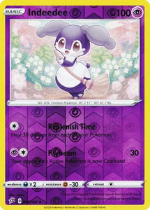 Pokemon Single Card - Rebel Clash 088/192 Indeedee Reverse Holo Uncommon Pack Fresh